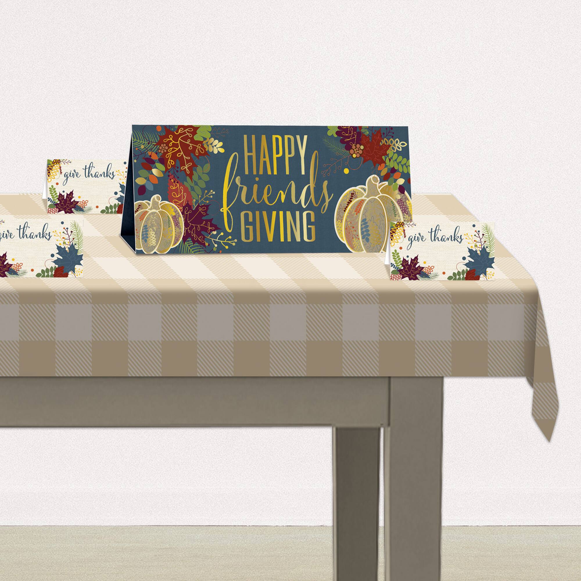 Beistle 6.25" x 13.5" 3D Foil Happy Friendsgiving Centerpiece